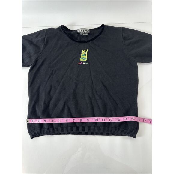 Vintage Berer by Takako Sakon Sweater Top Cotton Blend Petite Medium Meow - Picture 6 of 7